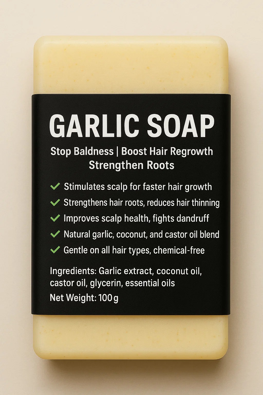 GARLIC SOAP FOR STOP BALDNESS ,GUARANTEE RESULT